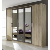 Rauch Valence 5 Door 2 Drawer Cornice Wardrobe with Sonoma Oak Carcase and Front with Lava Grey - C46273 (In Stock)