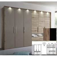 Rauch Steffen Manila 4 Function Door 2 Drawer Wardrobe - W 200cm with Sanremo Oak Dark Carcase and Front with Black Matt - C45938 (In Stock)