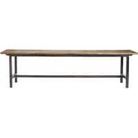 Raw Wooden Large Bench with Metal Legs