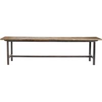 raw wooden large bench with metal legs