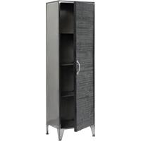 Raw Iron Cabinet with Black Wooden Door