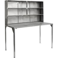 Raw Grey Iron Table and Cabinet