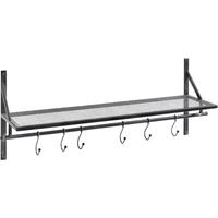 Raw Iron Shelf with 6 Hooks (Set of 2)