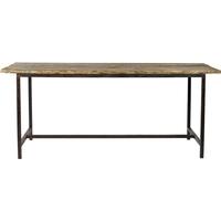 Raw Wooden Dining Table with Metal Legs
