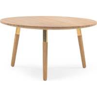 Range Round Coffee Table, Solid Oak and Brass
