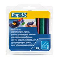 Rapid 40108462 Low Temp Glitter Oval Red/Green/Blue Glue Sticks 125g