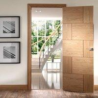 Ravenna Oak Flush Panel Door, Prefinished