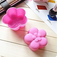 Random Color Set of 12 Reusable and Non-stick Plum Blossom Shape Silicone Baking Cups / Cupcake Liners/Muffin Cup Molds