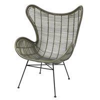 rattan egg chair in army green