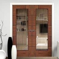 ravenna walnut french door pair with clear safety glass