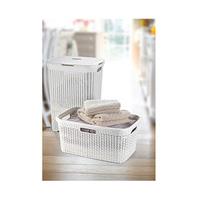 Rattan-Effect Laundry Hamper And Basket