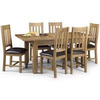 Raven Wooden Oak Extending Rectangular Dining Table And 4 Chairs