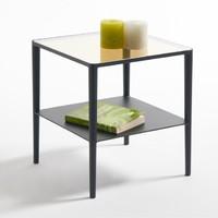 Razzi Side Table in Glass and Steel
