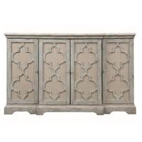 Rabien Storage Cabinet In Weathered Sea Grey With Ivory Accents