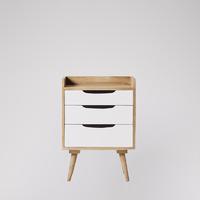 Randall bedside cabinet in white wash & white