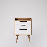 Randall bedside cabinet in grey wash & white