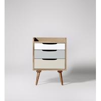 Randall bedside cabinet in white wash & neutral