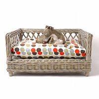 raised rattan dog bed with great dot mattress large