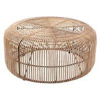 RATTAN ROUND COFFEE TABLE in Natural Finish