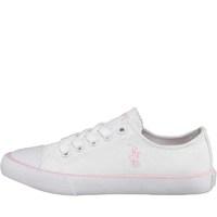 ralph lauren girls canvas trainers whitepink