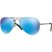 Ray-Ban RB3449 004/55 (gunmetal/blue mirror)