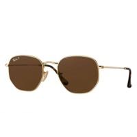 Ray-Ban Hexagonal Flat Lenses RB3548N 001/57 (gold/polarized brown classic B-15)