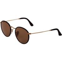 ray ban round craft rb3475q 11253 matte arista insert brown leathercry ...