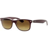 Ray-Ban New Wayfarer RB2132 6054 85 (top matte bordeaux on transparent/brown gradient)