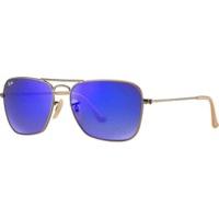 ray ban caravan rb3136 16768 demiglis brushed bronzeblue mirrored