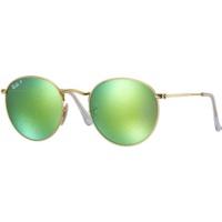 ray ban round flash rb3447 112p9 matt goldgreen flash polarized