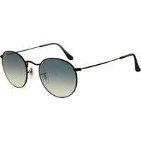 ray ban round metal rb3447 0063f matte blackgradient light blue