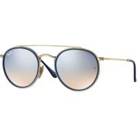 ray ban round double bridge rb3647n 0019u goldsilver gradient flash