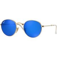 Ray-Ban Round Folding RB3532 001/68 (gold/blue mirrored)