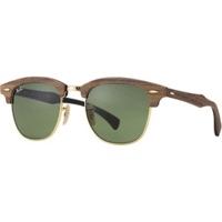 ray ban clubmaster wood rb3016m 11824e browngreen classic