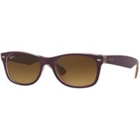 ray ban new wayfarer rb2132 619285 purple on beige crystalbrown gradie ...