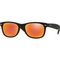 ray ban new wayfarer rb2132 62269 black rubberbrown mirror red