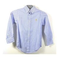 ralph lauren boys size s blue and white striped shirt