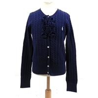 Ralph Lauren Size 8 - 10 Navy Blue Cotton Cable Knitted Cardigan