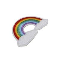 Rainbow Clouds Iron-On Woven Patch