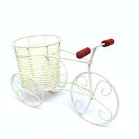 Rattan Bicycle Flower Vase Basket Candy Containers for Home Centerpiece Desk Decoration Table Deocrations