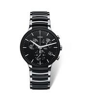 Rado Centrix XL men\'s chronograph black ceramic bracelet watch