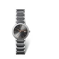 Rado Centrix ladies\' platinum-coloured ceramic bracelet watch