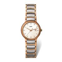 Rado Centrix ladies\' rose-gold plated and stainless steel bracelet watch