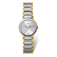 Rado Centrix ladies\' diamond-set two-tone bracelet watch