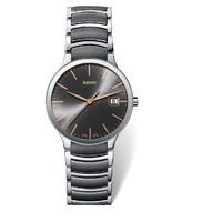 Rado Centrix mens platinum-coloured ceramic bracelet watch