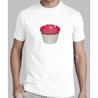 raspberry cupcake white shirt