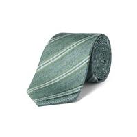 Racing Green Lopez Green Self Stripe Silk Tie 0 GREEN