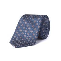 Racing Green Blue Geo Flower Tie 0 Blue