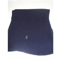 Ralph Lauren Navy Ribbed Merino Wool Scarf