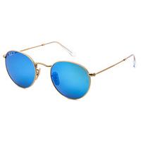 ray ban rb3447 round flash lenses polarized sunglasses 1124l